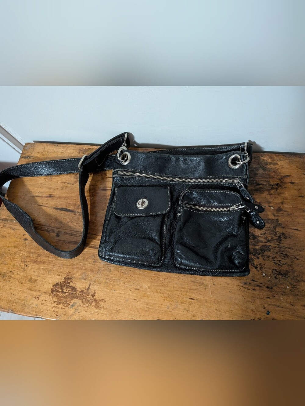 Vintage Roots Leather Crossbody Bag